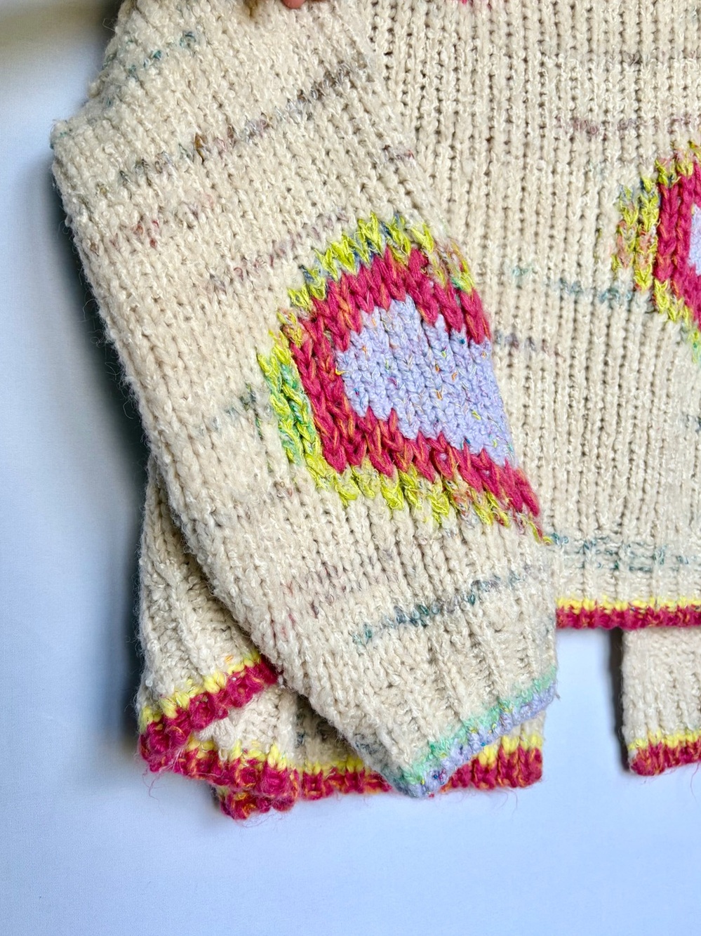 Anthropologie Daily Practice Love Me Heart Cardigan M/L Open Front Wool Blend - Picture 5 of 16
